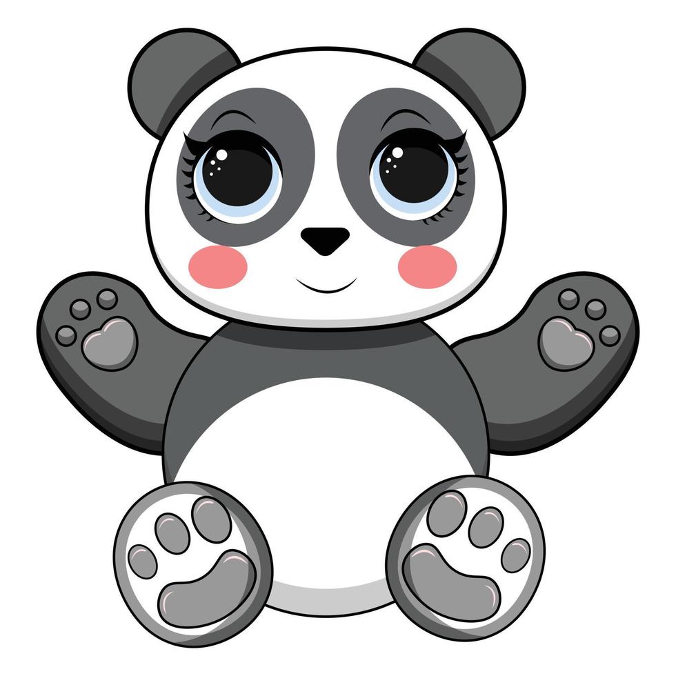 vector ilustración de linda bebé panda sentado