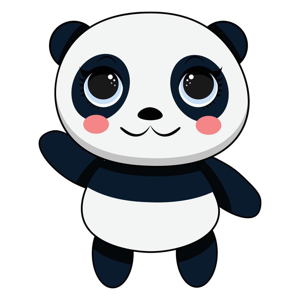 vector ilustración de linda bebé panda sentado