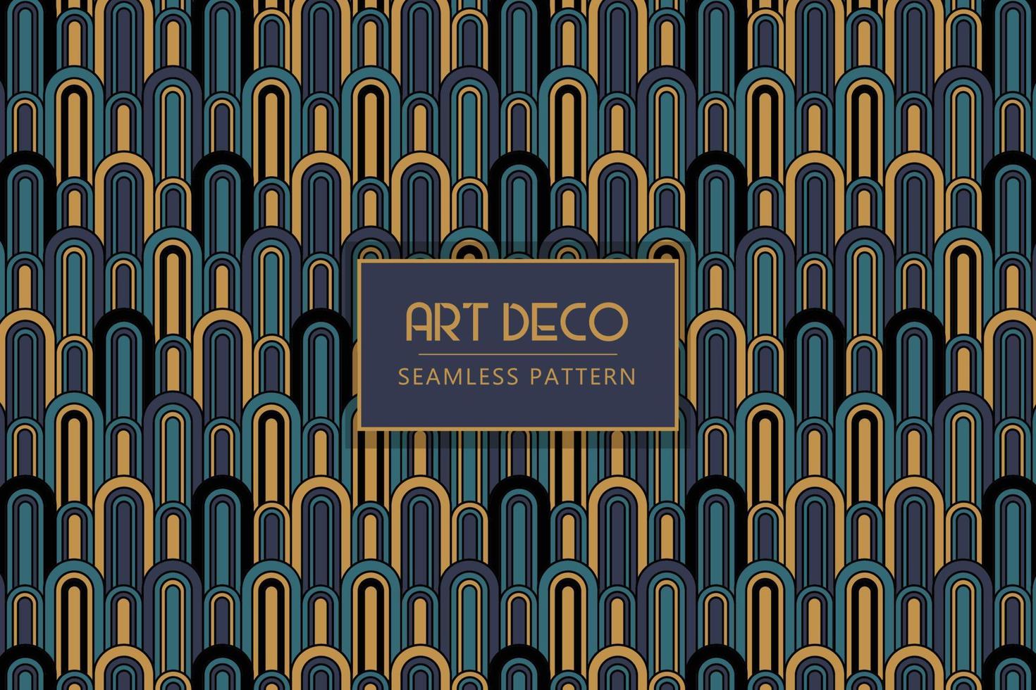 Art deco architectural geometric abstract shapes dark pattern seamless repeat swatch pattern vector