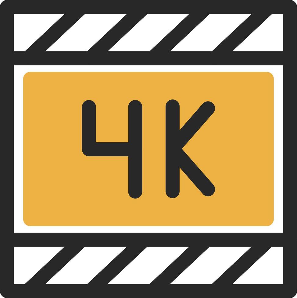 Diseño de icono de vector de película 4k