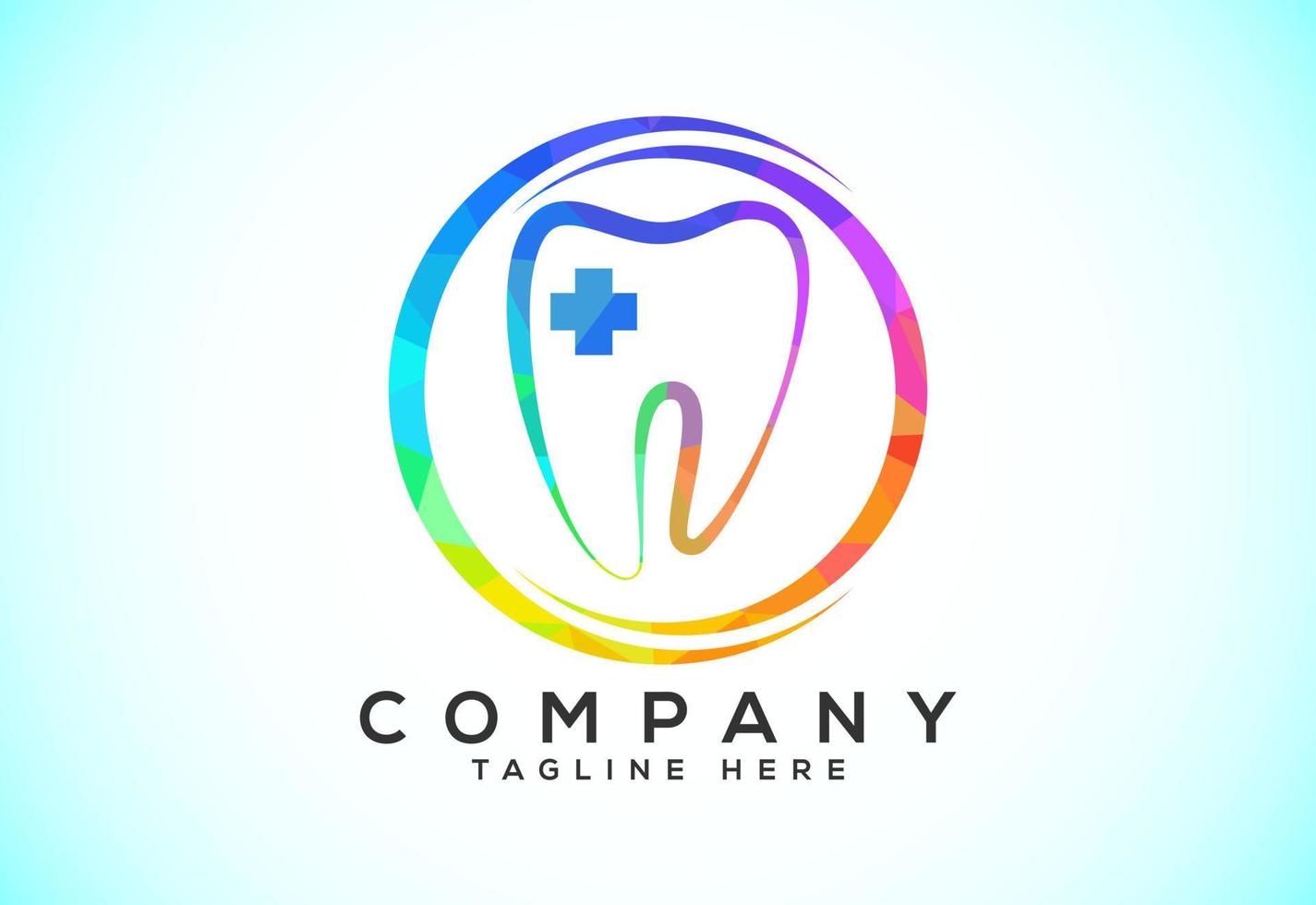 Polygonal tooth dental logo. Low poly style dental clinic logo vector illustration.
