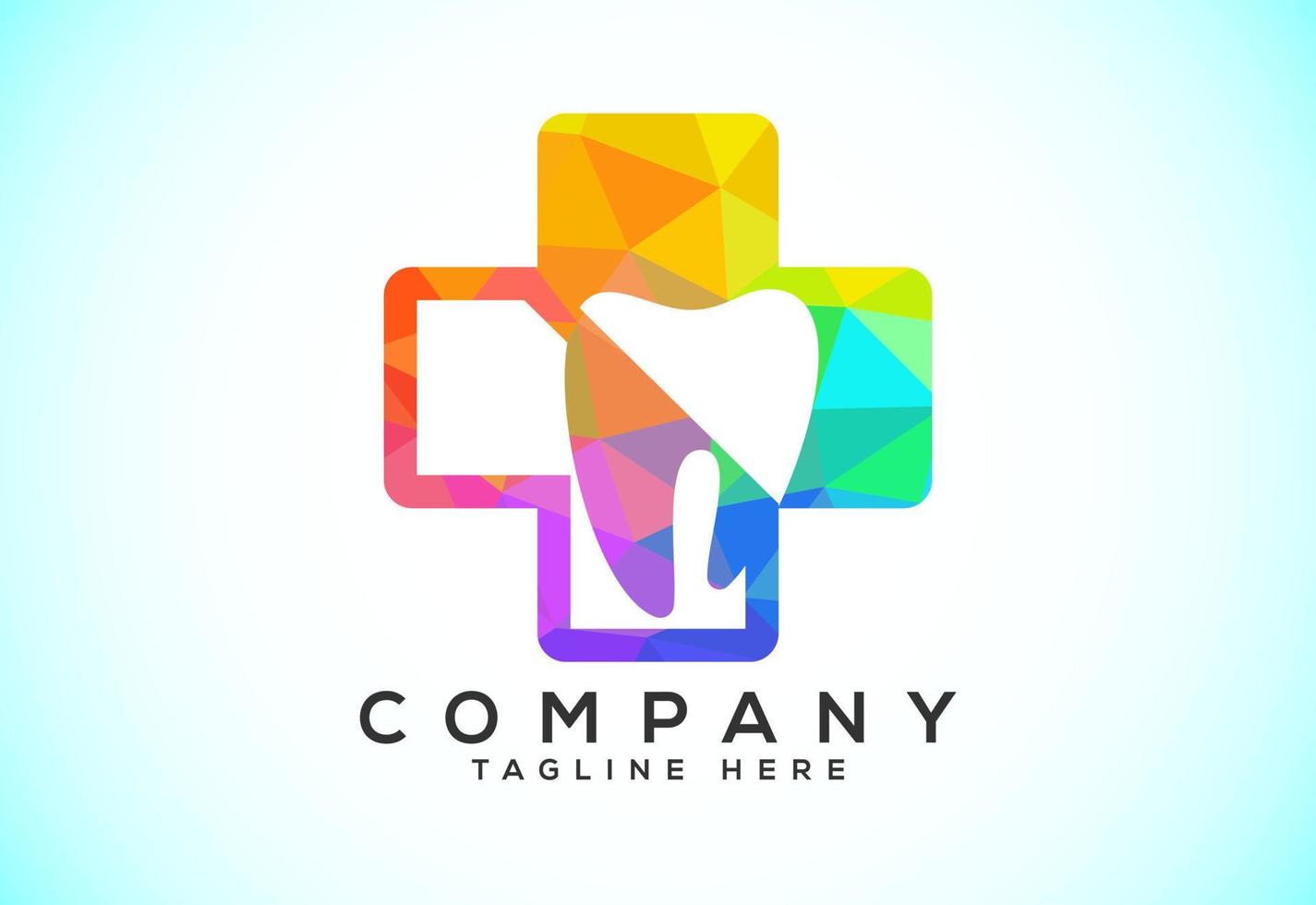 Polygonal tooth dental logo. Low poly style dental clinic logo vector illustration.