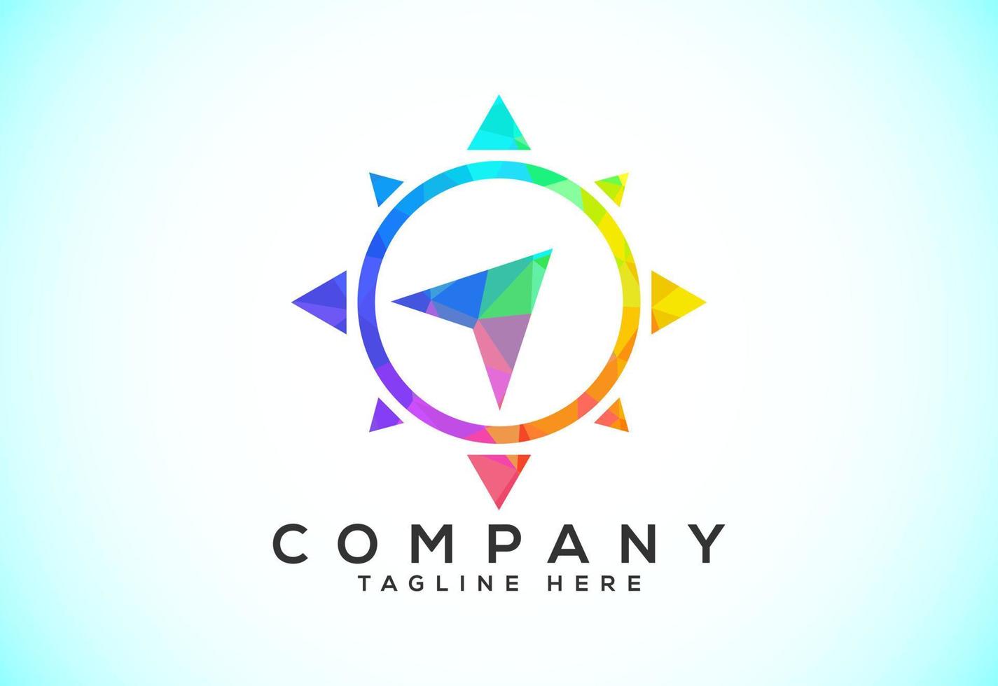 Polygonal Compass Concept Logo Design. Compass Low Poly Logo sign and symbol. Coastal icon vector