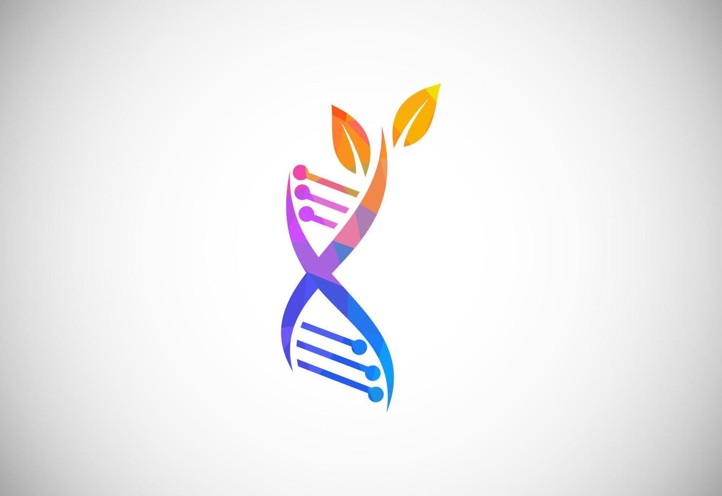 Polygonal DNA vector logo. Genetics logo design concept. Logo for medicine, science, laboratory, business, and company identity