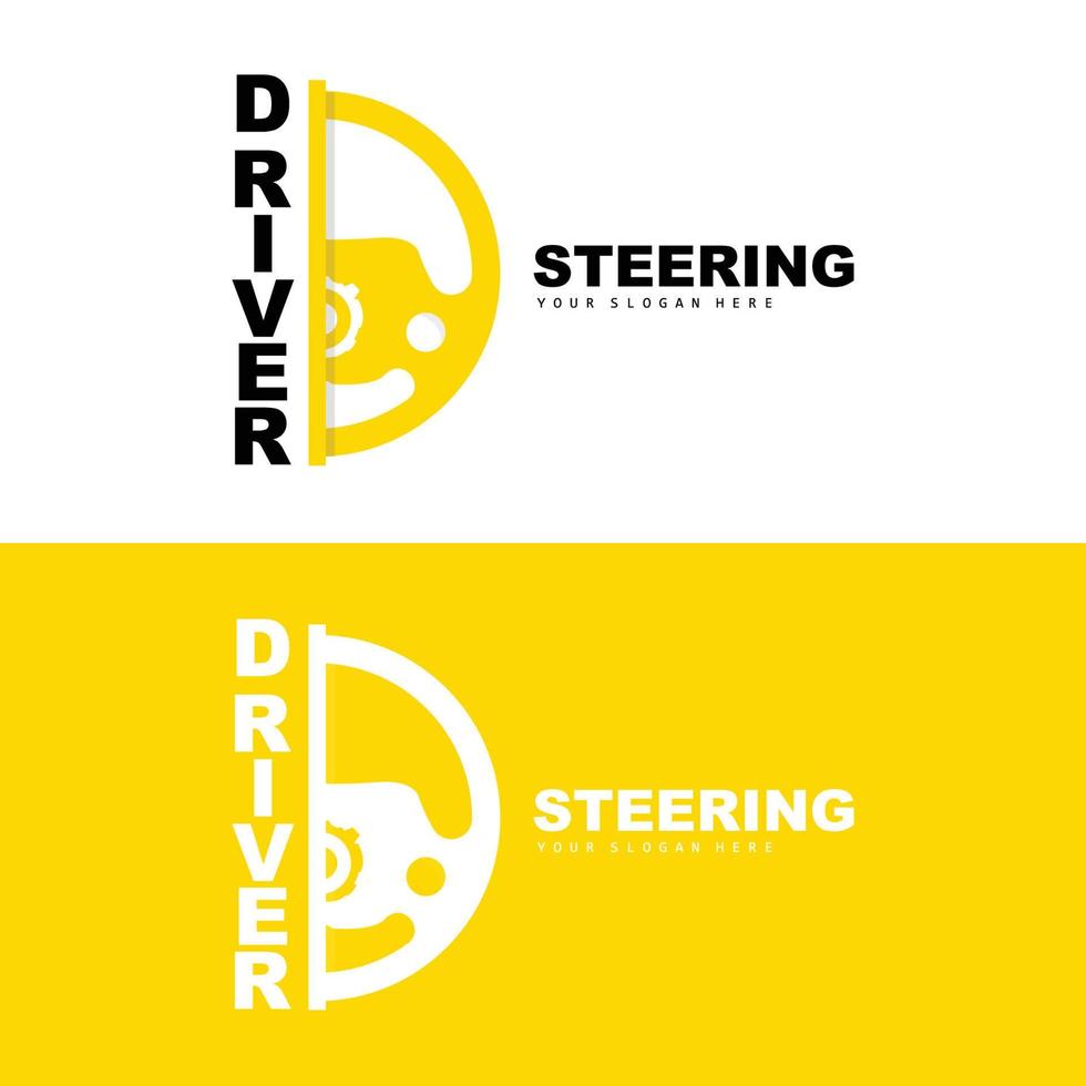 Car Steering Logo, Driver Vector, Transport Vehicle Design, Repair, Maintenance, Car Garage vector