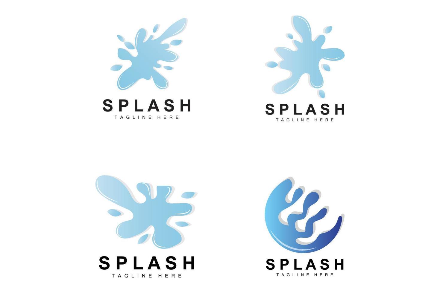 Splash Logo, Water Wave Icon, Bubble Vector, Water Logo Art, Template Illustration vector