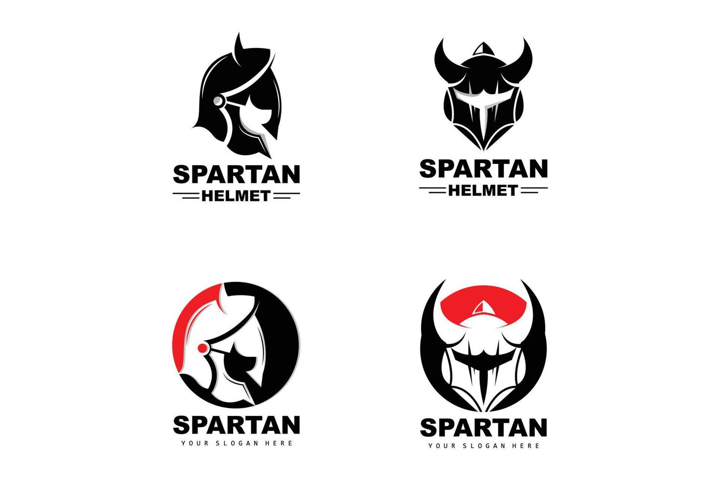 Spartan Logo,Vector Viking, Barbarian, War Helmet Design, Product Brand Illustration vector