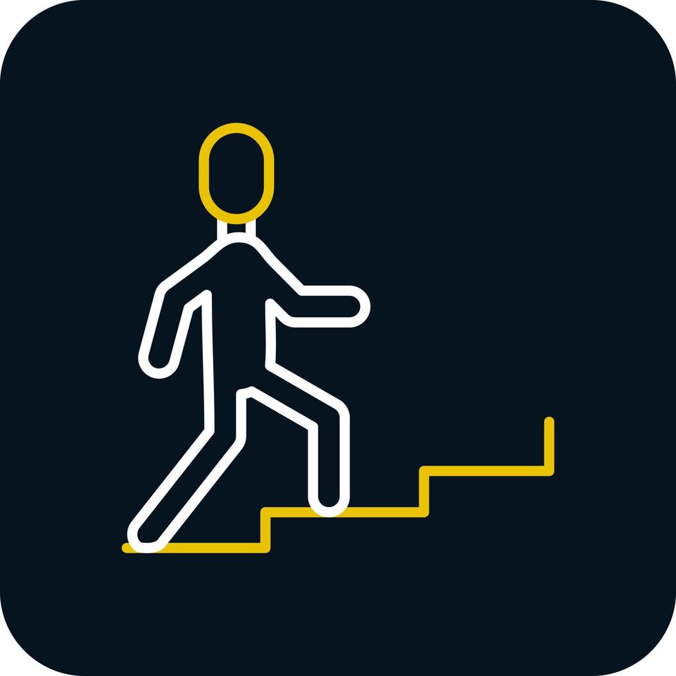 Person Climbing Stairs Vector Icon Design