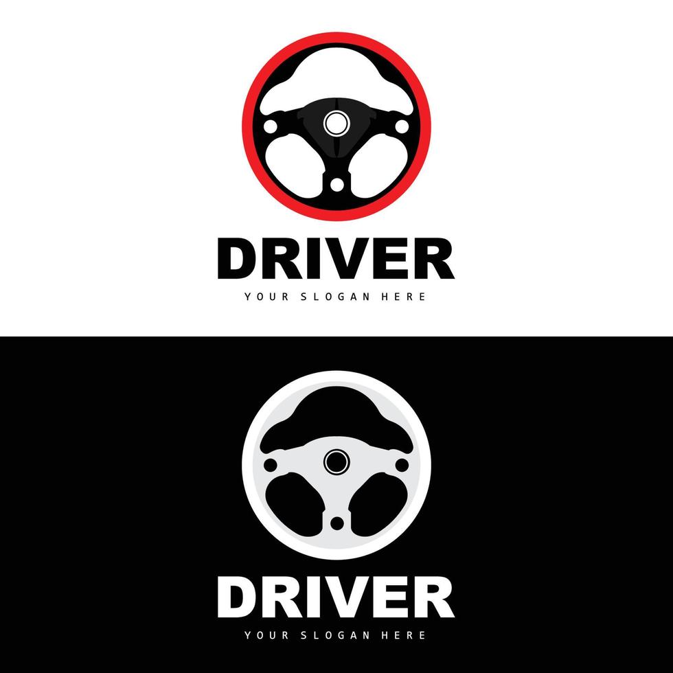 Car Steering Logo, Driver Vector, Transport Vehicle Design, Repair, Maintenance, Car Garage vector