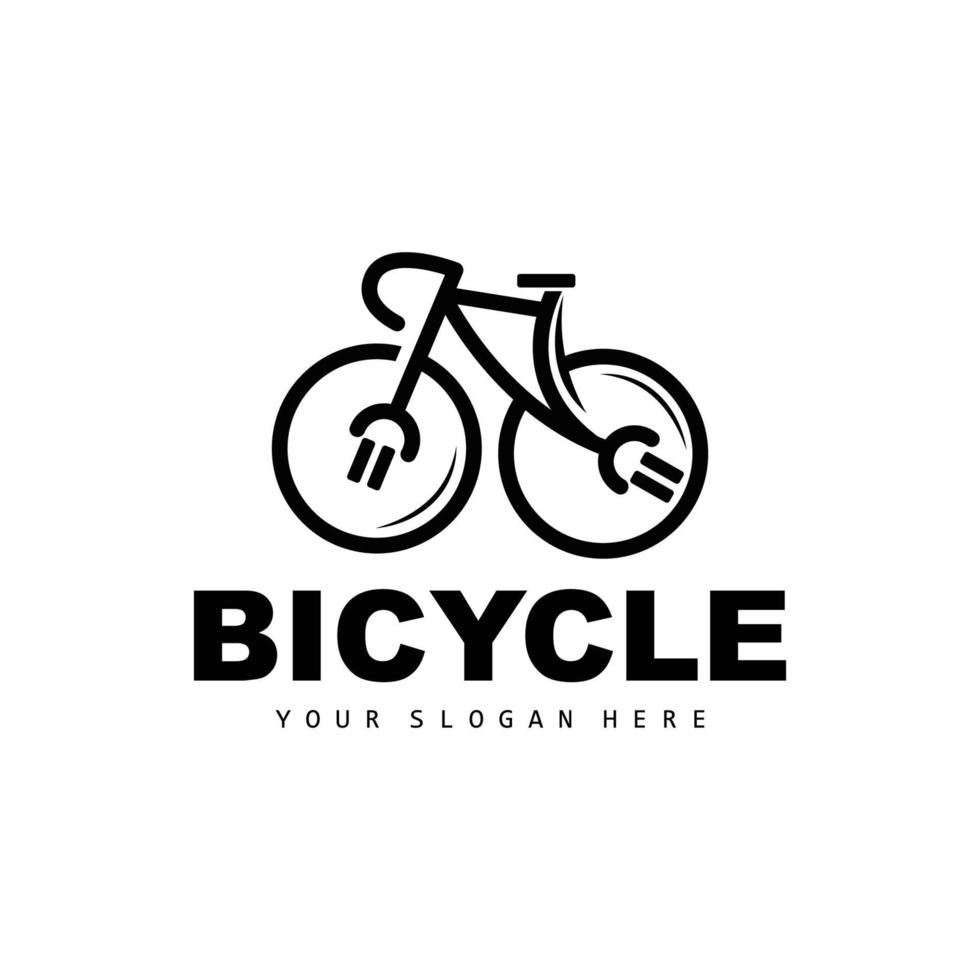 eléctrico bicicleta logo, vehículo diseño, deporte bicicleta vector, bicicleta modelo icono ilustración vector