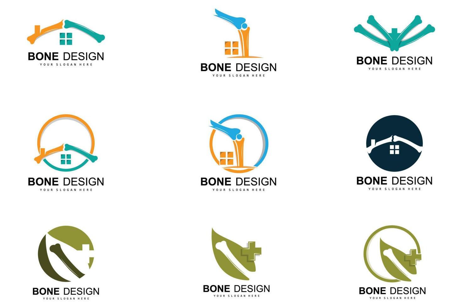 Bone Logo, Bone Care Vector, And Bone Medicine, Hospital, Health vector