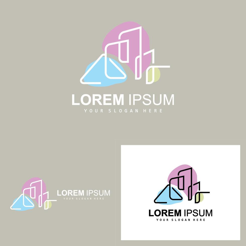 logotipo de la casa, diseño de muebles de construcción, vector de construcción, icono de marca de propiedad, bienes raíces, vivienda