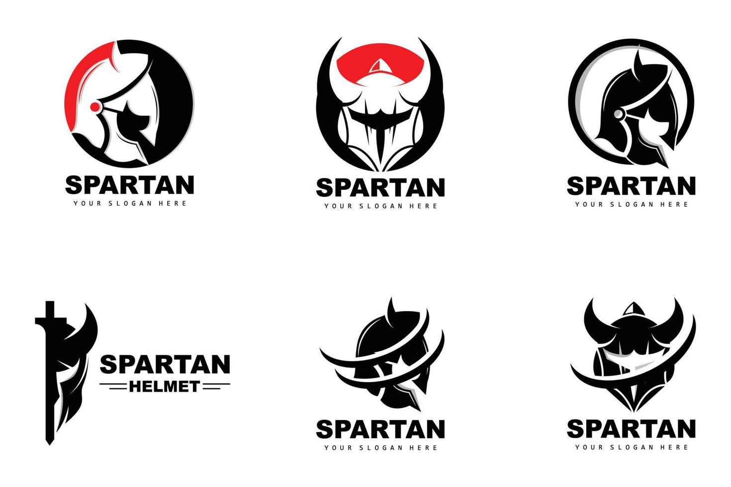 Spartan Logo,Vector Viking, Barbarian, War Helmet Design, Product Brand Illustration vector