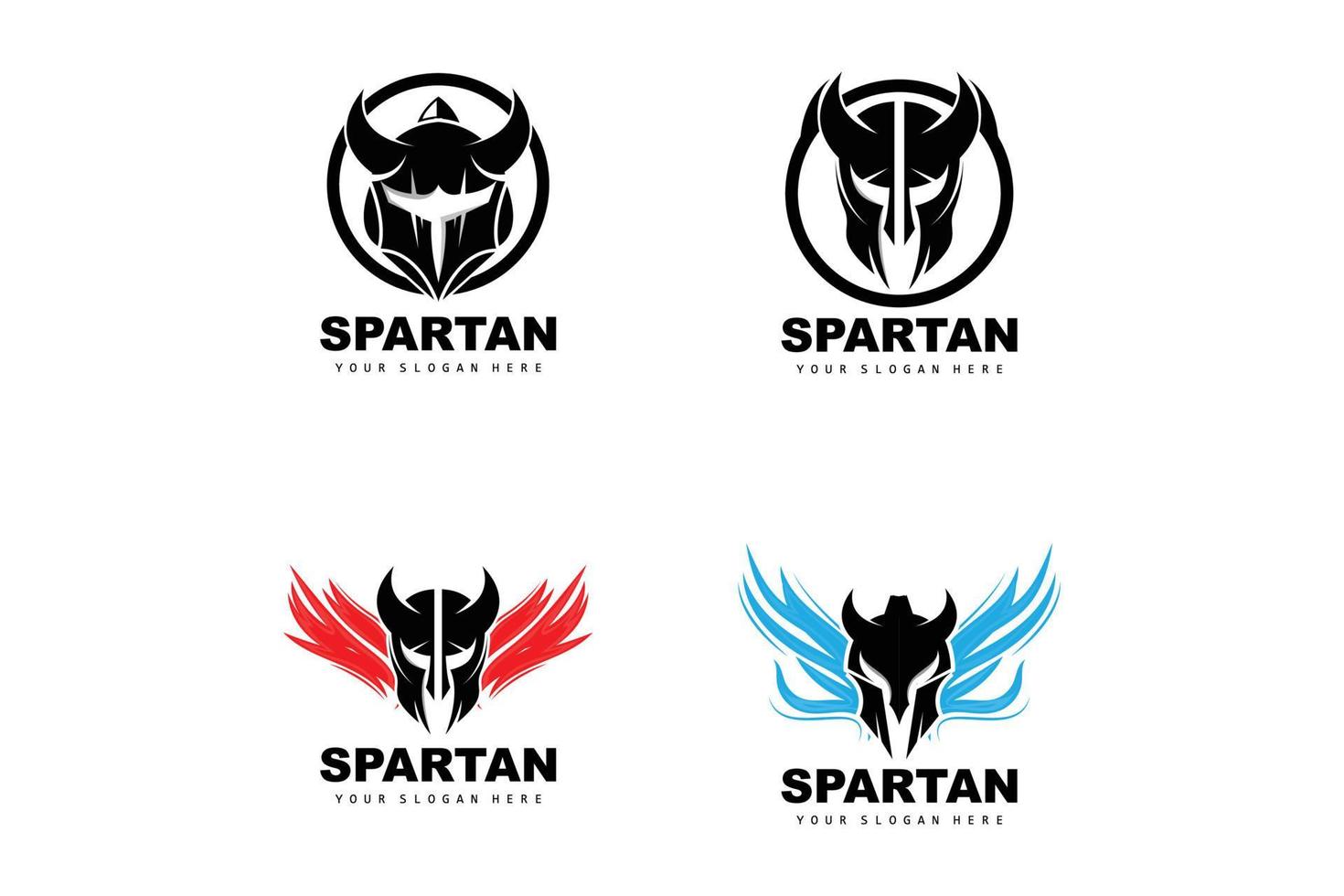 Spartan Logo,Vector Viking, Barbarian, War Helmet Design, Product Brand Illustration vector