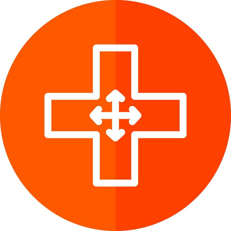 Four Way Intersection Vector Icon Design