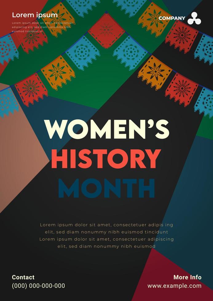 Womens History Month. Womens day celebration poster design on march 8th. Vector