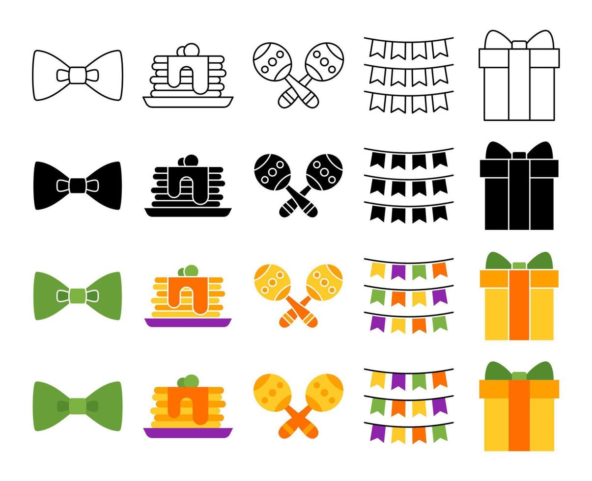 Collection of design elements for Mardi gras vector
