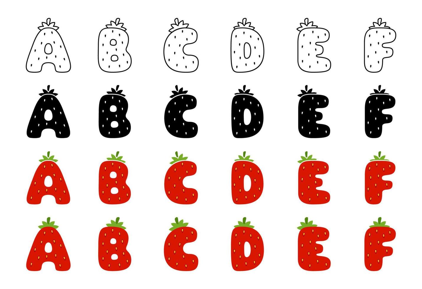 Alphabet in flat style isolated vector