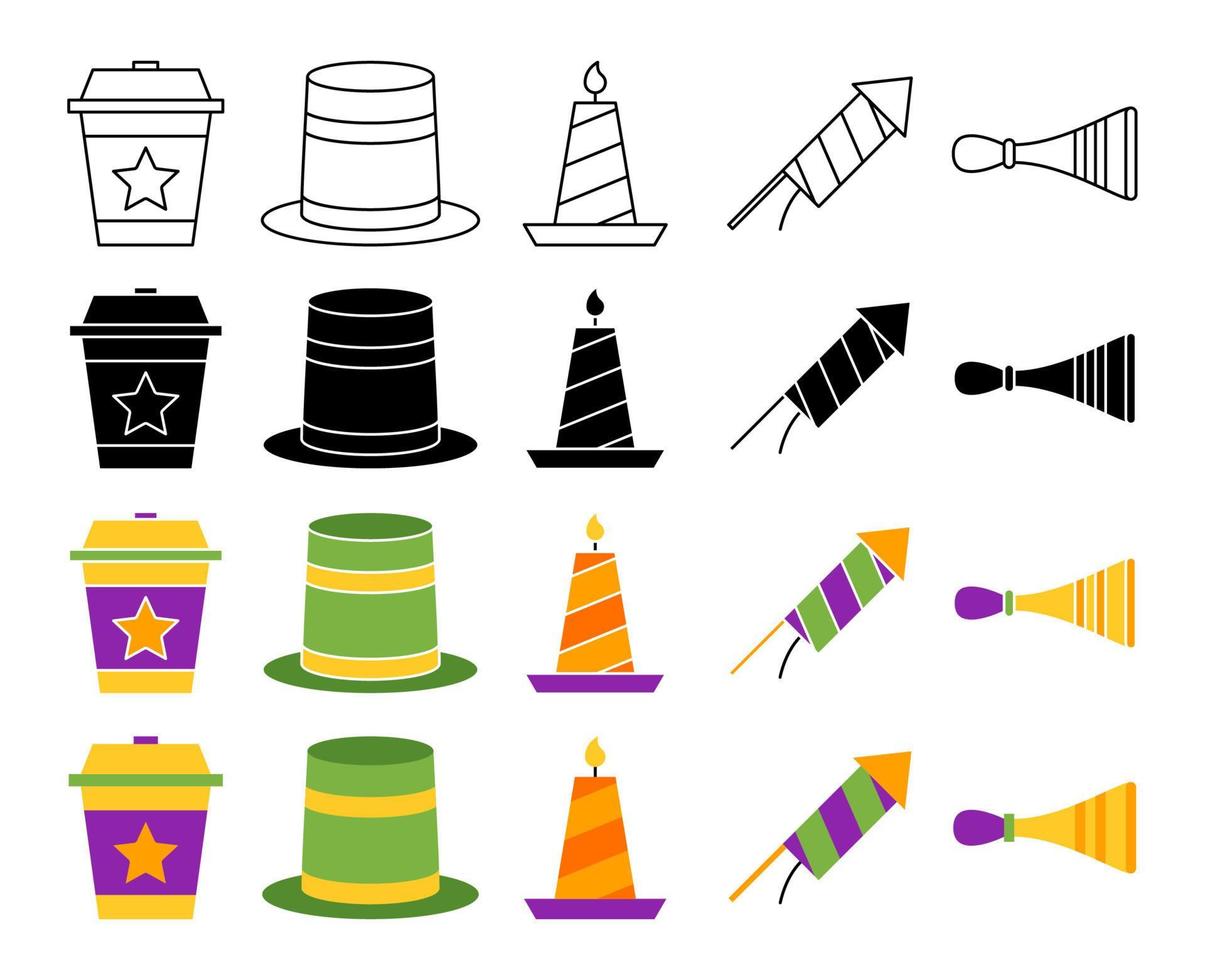 Collection of design elements for Mardi gras vector