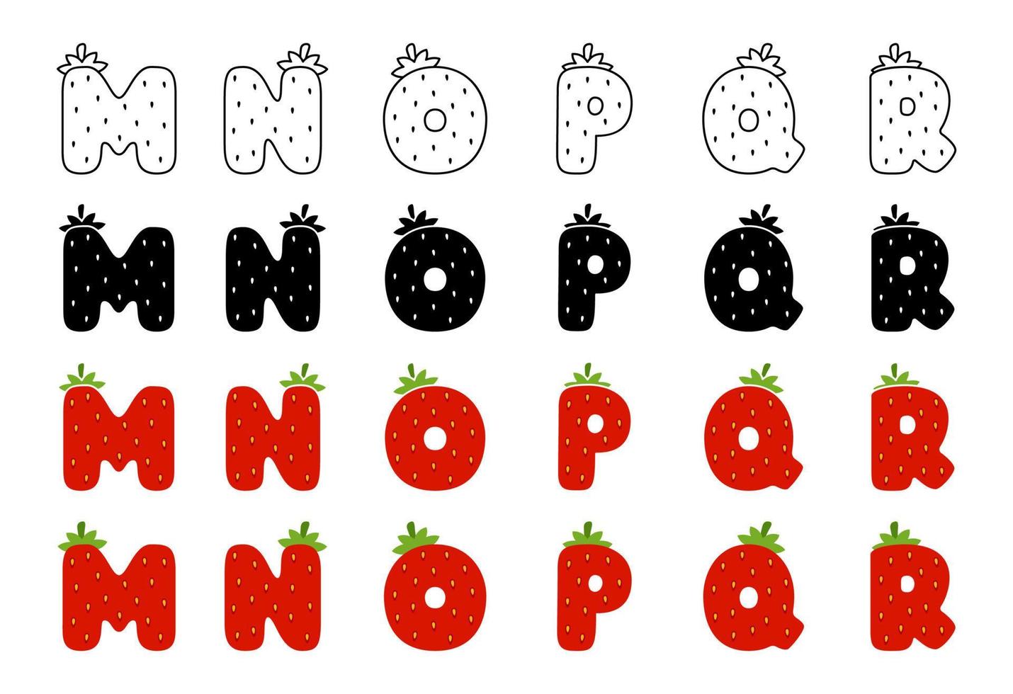 Alphabet in flat style isolated vector
