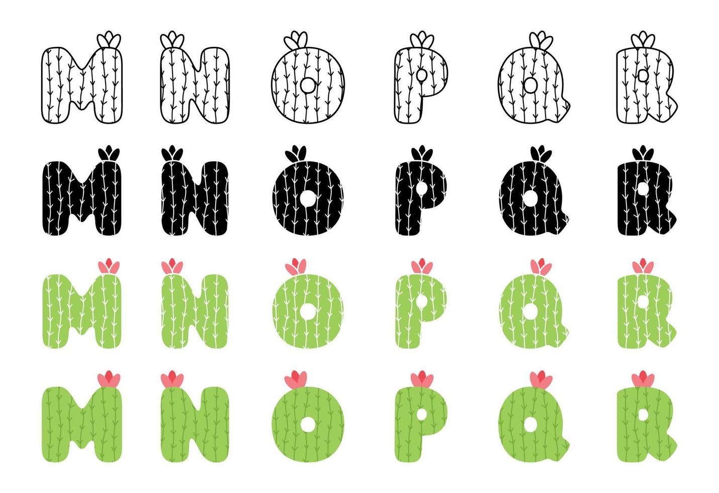 Alphabet in flat style isolated vector