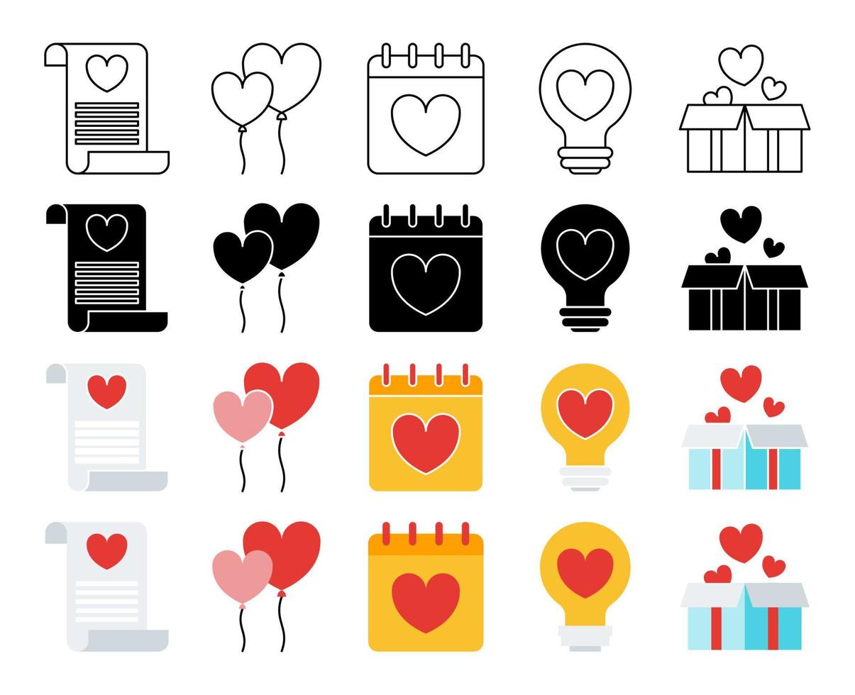 Collection of design elements for Valentine day vector