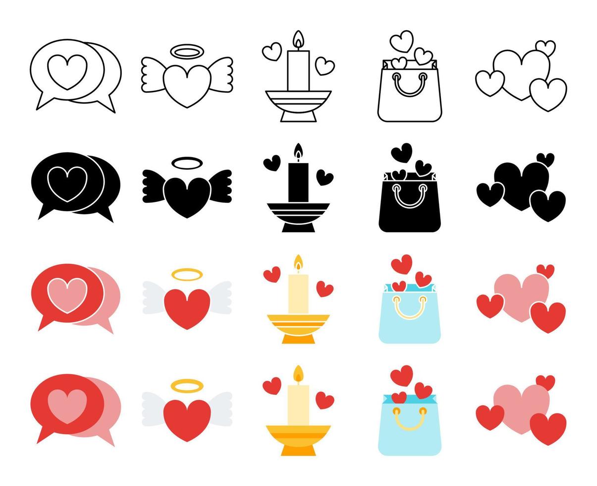 Collection of design elements for Valentine day vector