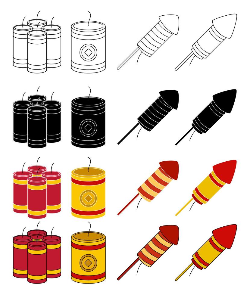Firecracker in flat style isolated vector