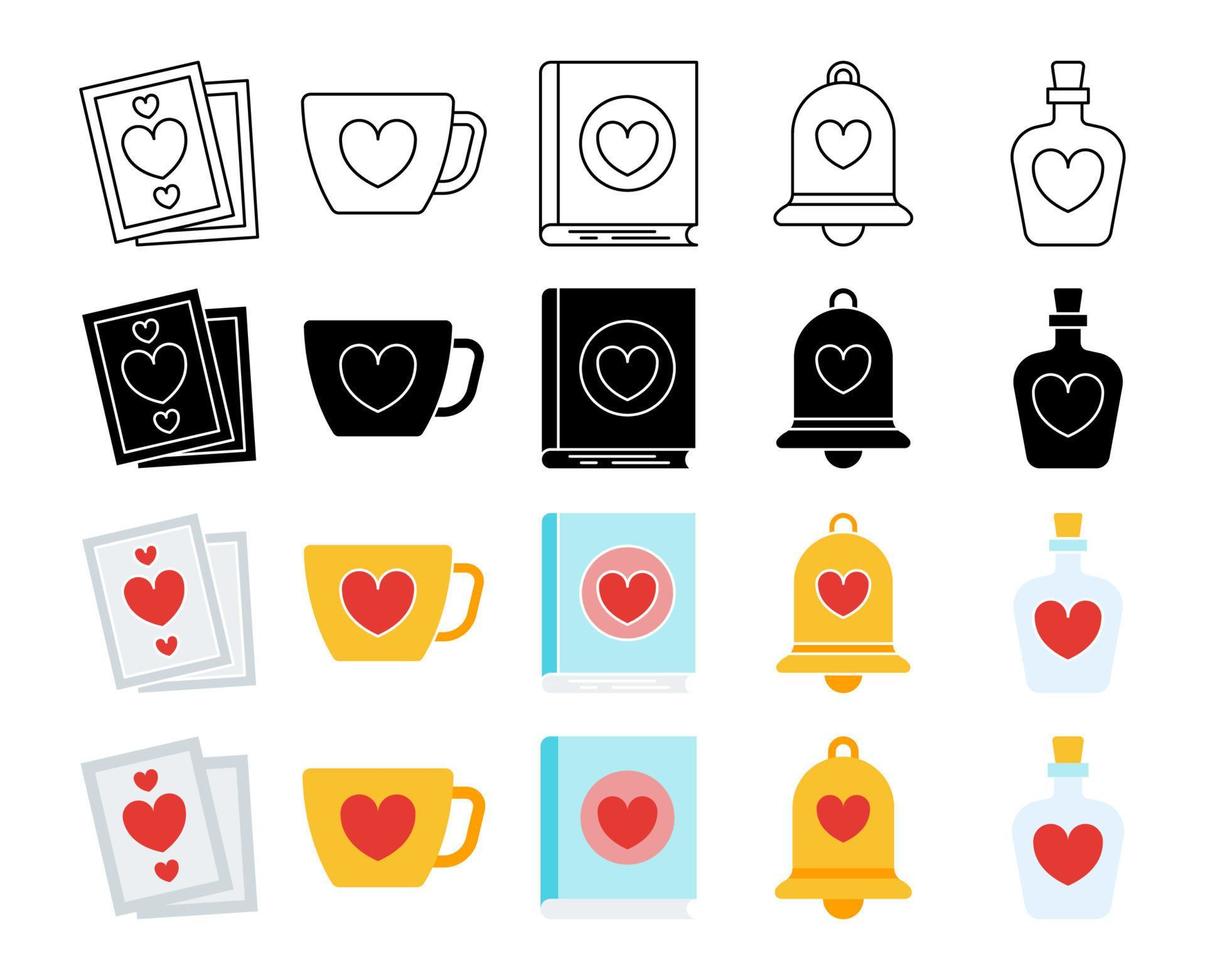 Collection of design elements for Valentine day vector