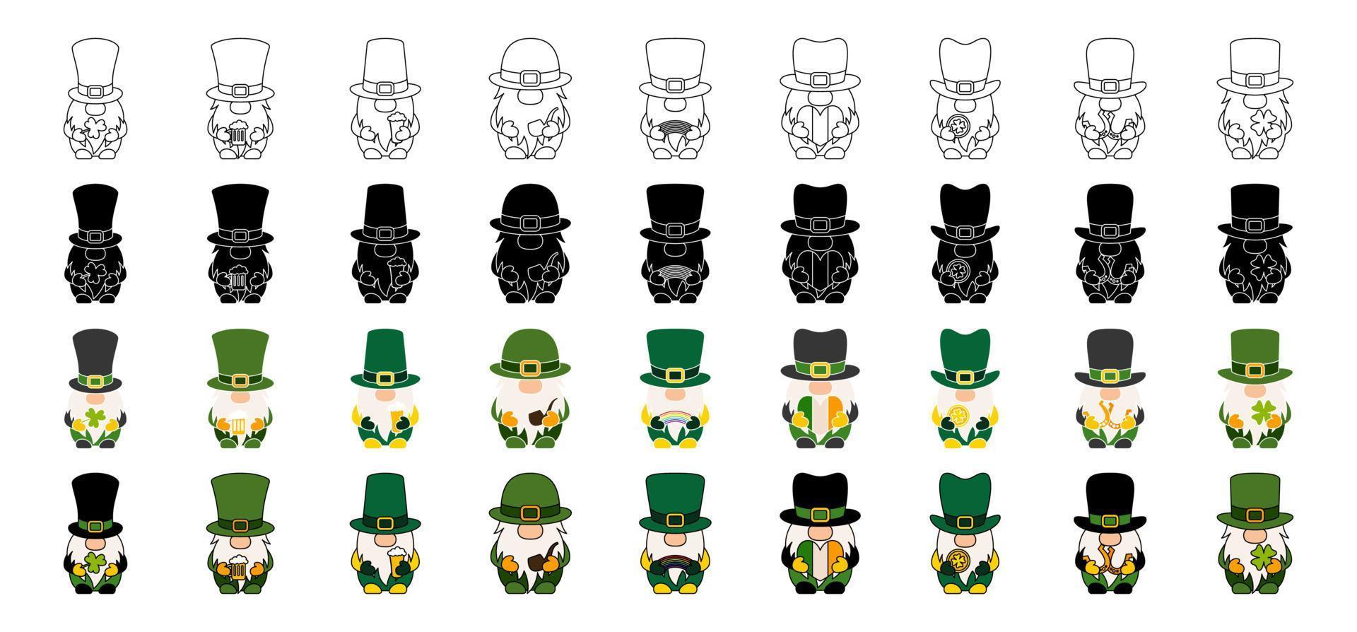 Collection of design elements for Gnomes vector