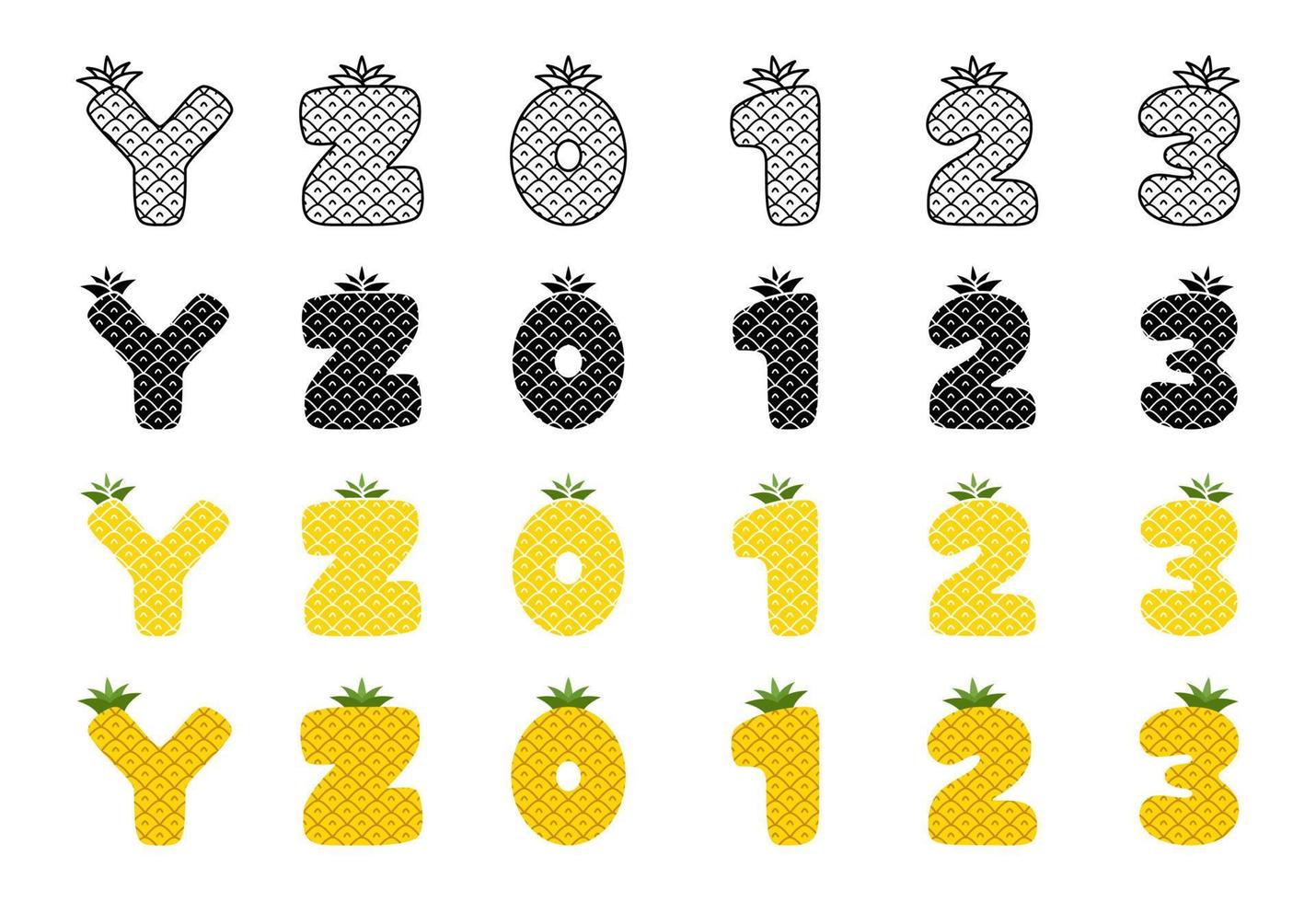 Alphabet with number in flat style isolated vector