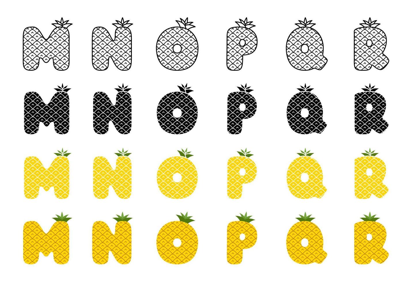 Alphabet in flat style isolated vector