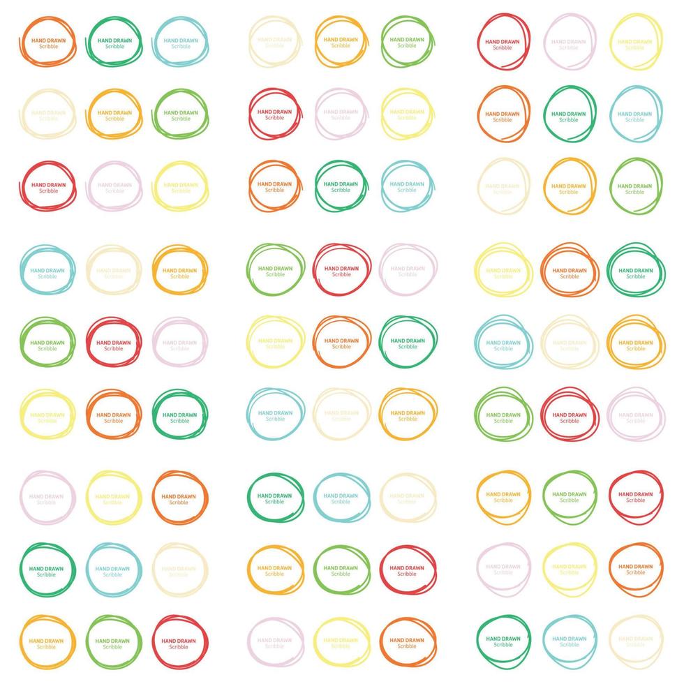 Set of hand drawn scribble vector