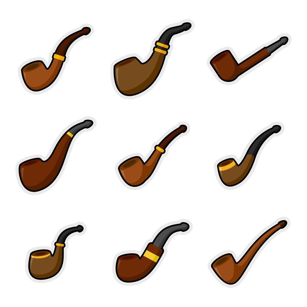 Collections of Smoking Pipe sticker decals vector