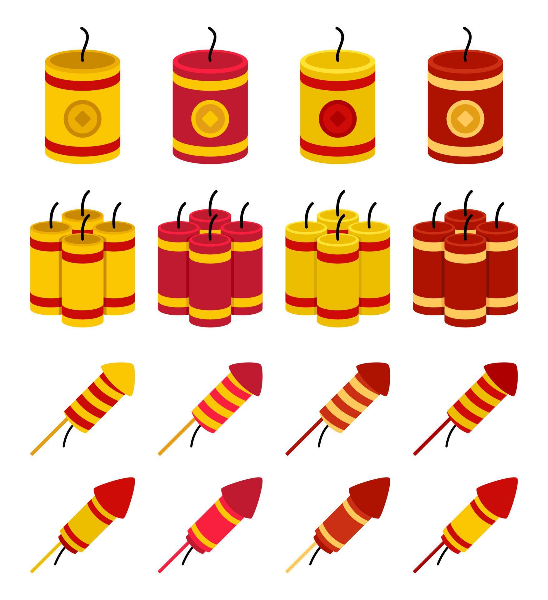Firecracker in flat style isolated 20480688 Vector Art at Vecteezy