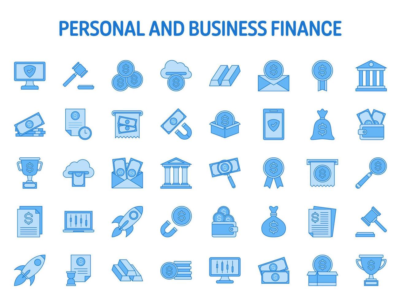 colección de diseño elementos para personal y negocio Finanzas vector