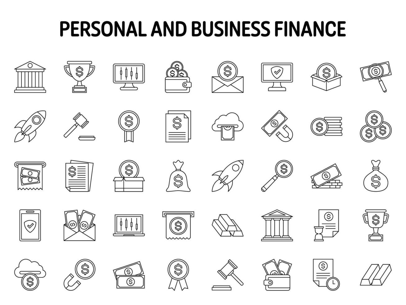 Collection of design elements for Personal and Business Finance vector