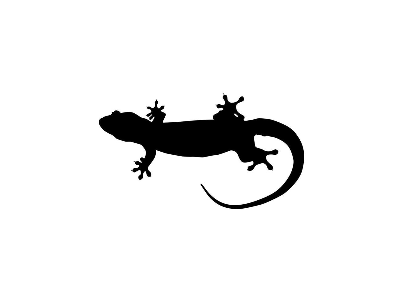 House Lizard also called House Gecko or Gekkonidae Silhouette for Art Illustration, Logo, Pictogram or Graphic Design Element. Vector Illustration