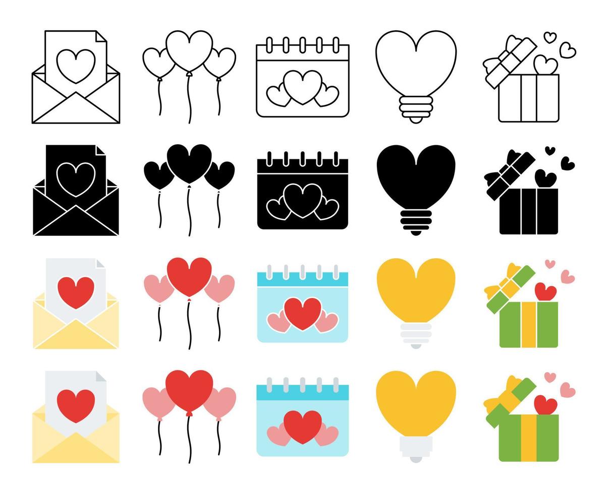 Collection of design elements for Valentine day vector