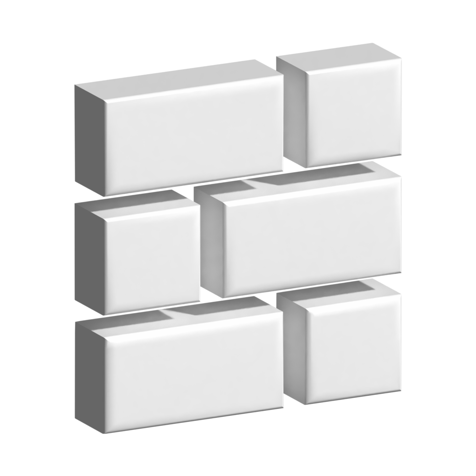 3d icon of brick wall png
