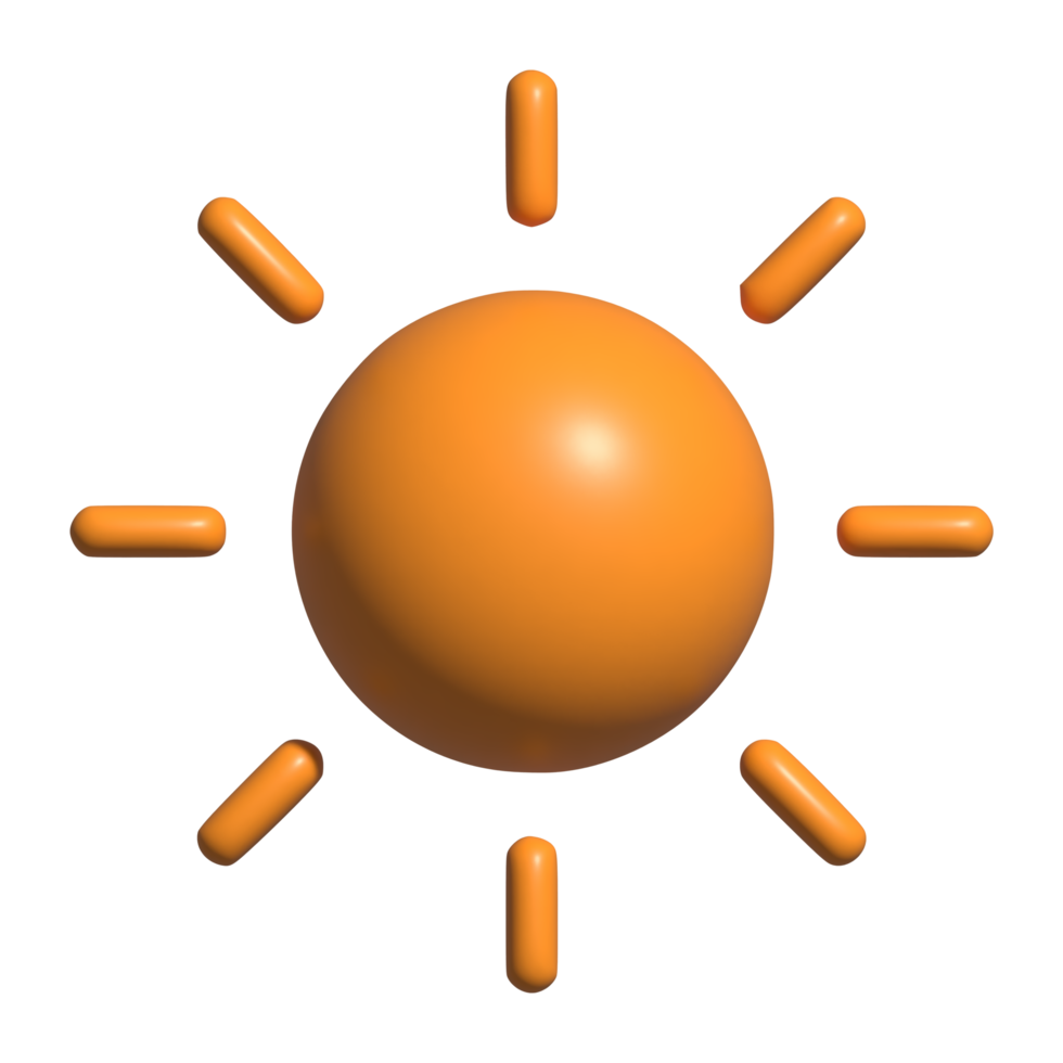 3d icon of sun png