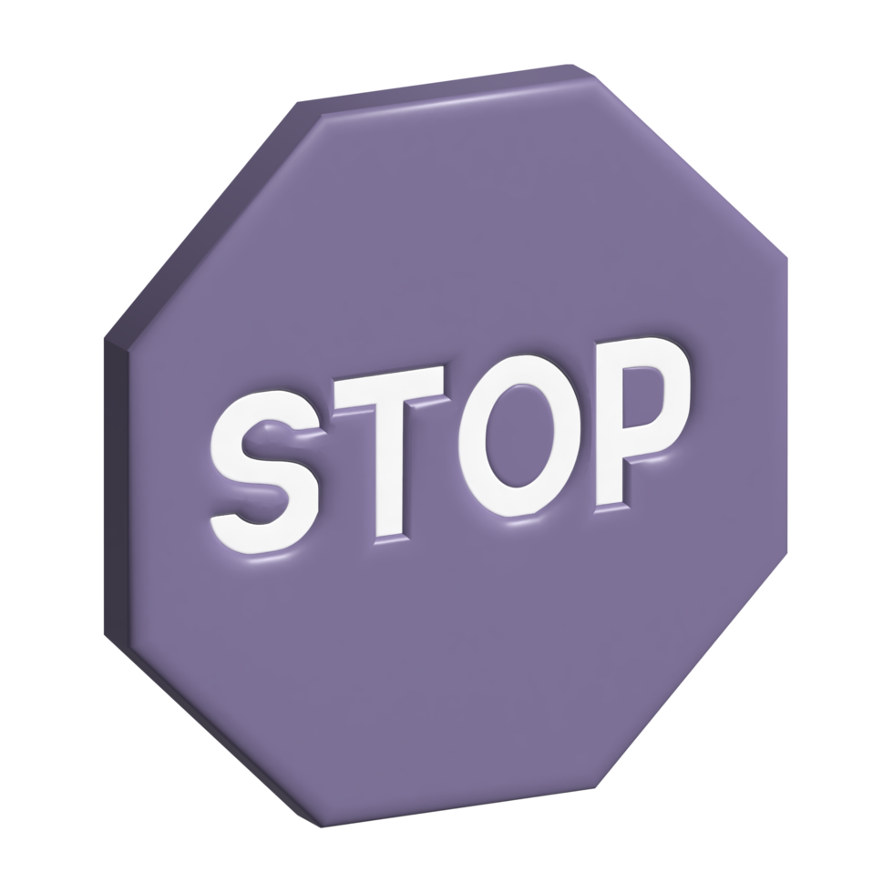 3d icon of stop sign png