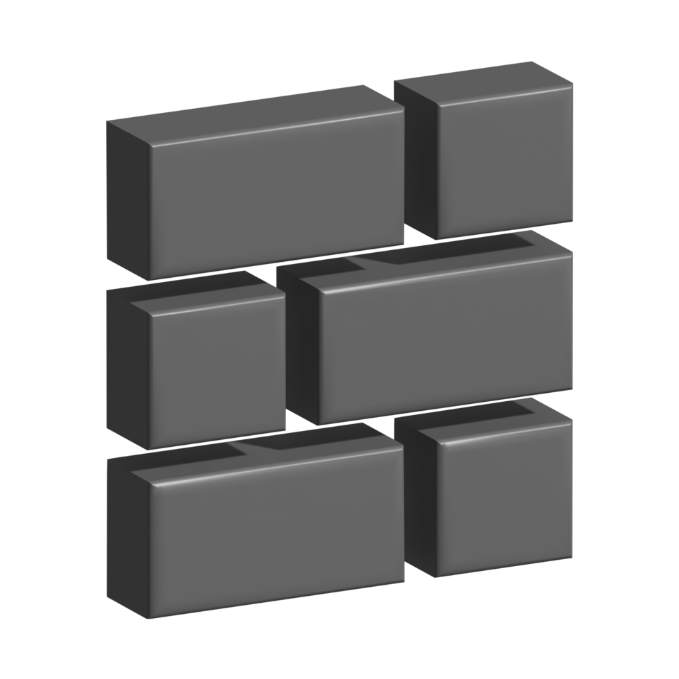 3d icon of brick wall png