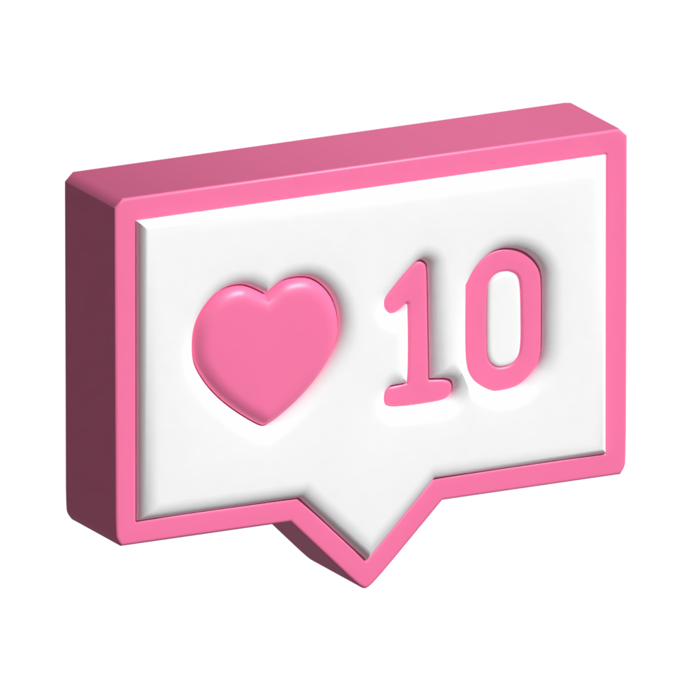 3d icon of love comment png