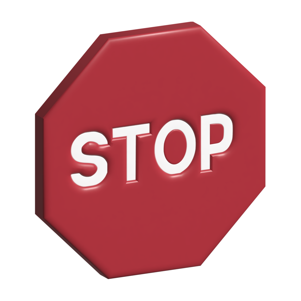 3d icon of stop sign png