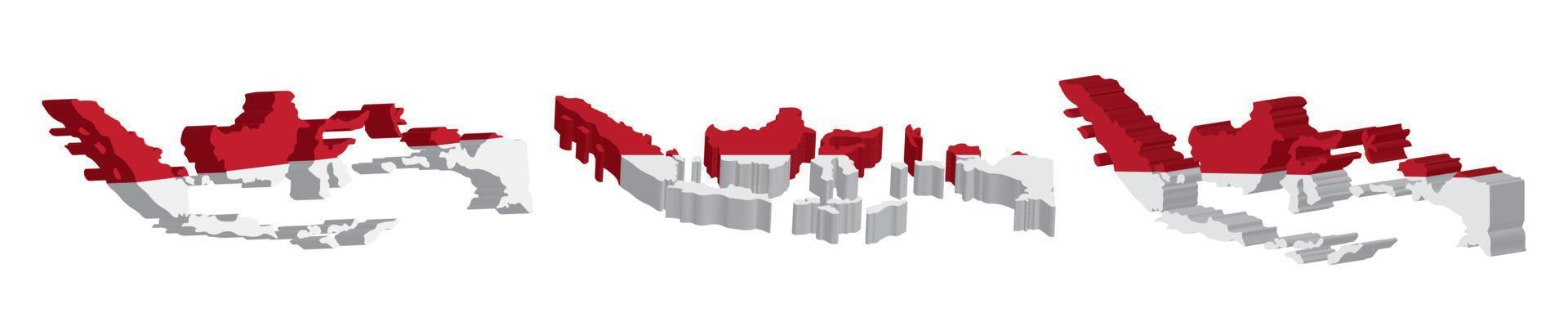 realista 3d mapa de Indonesia vector diseño modelo