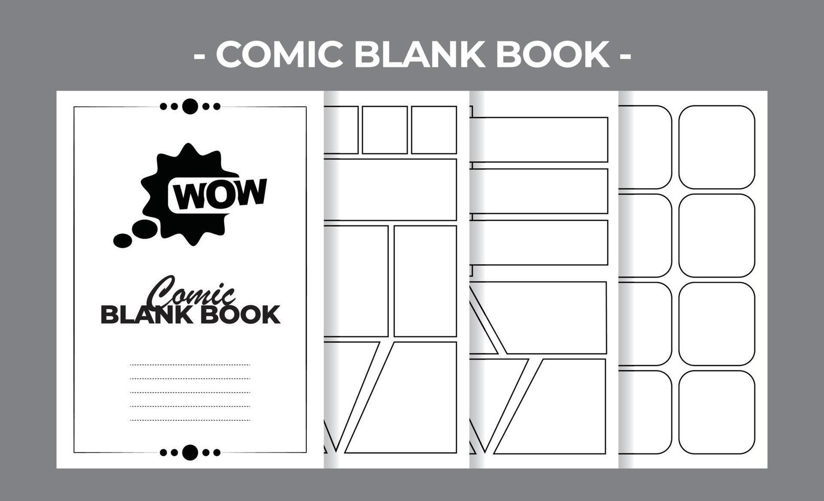 Printable KDP Comic Blank Book Vector Design Template