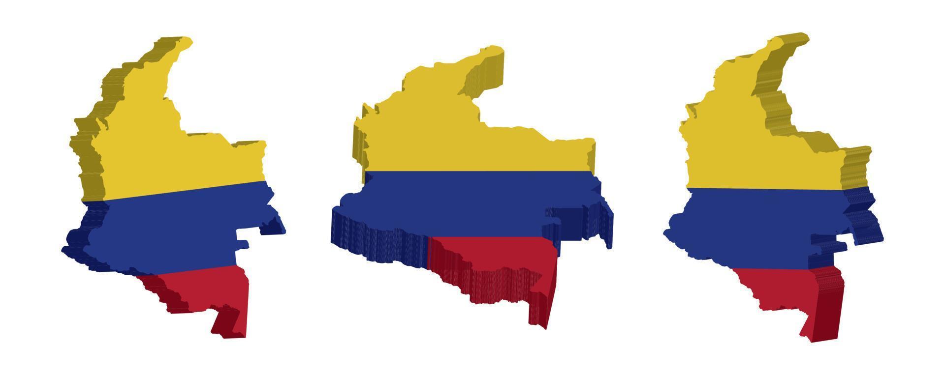 realista 3d mapa de Colombia vector diseño modelo