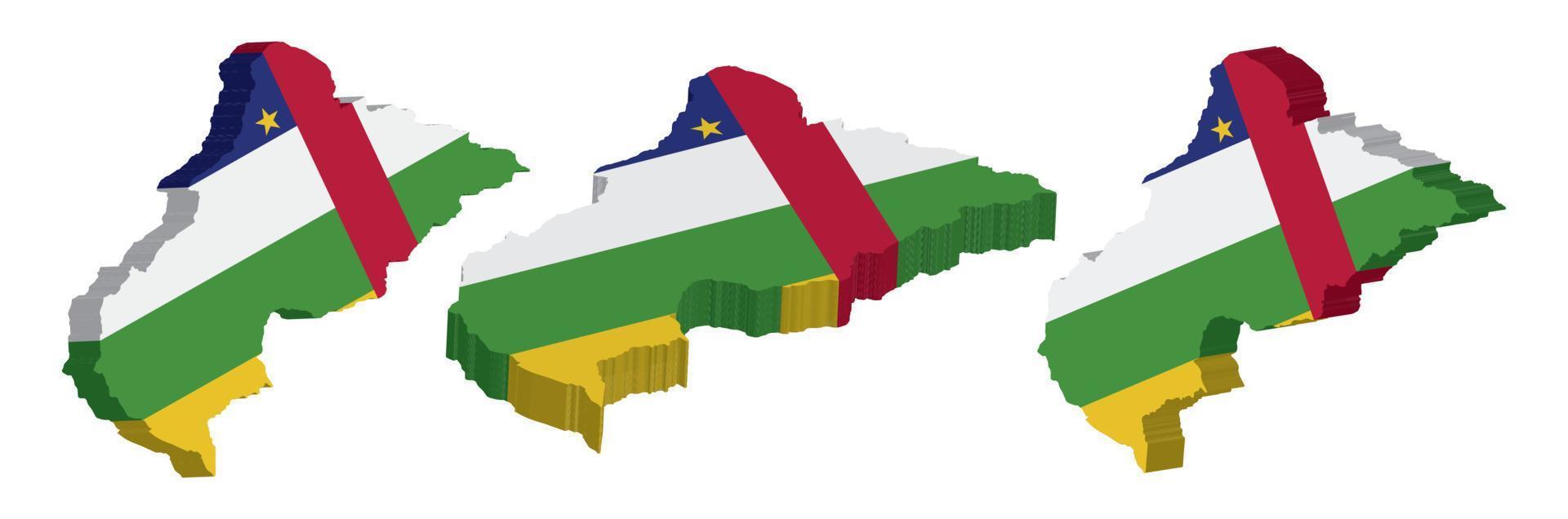 realista 3d mapa de central africano república vector diseño modelo