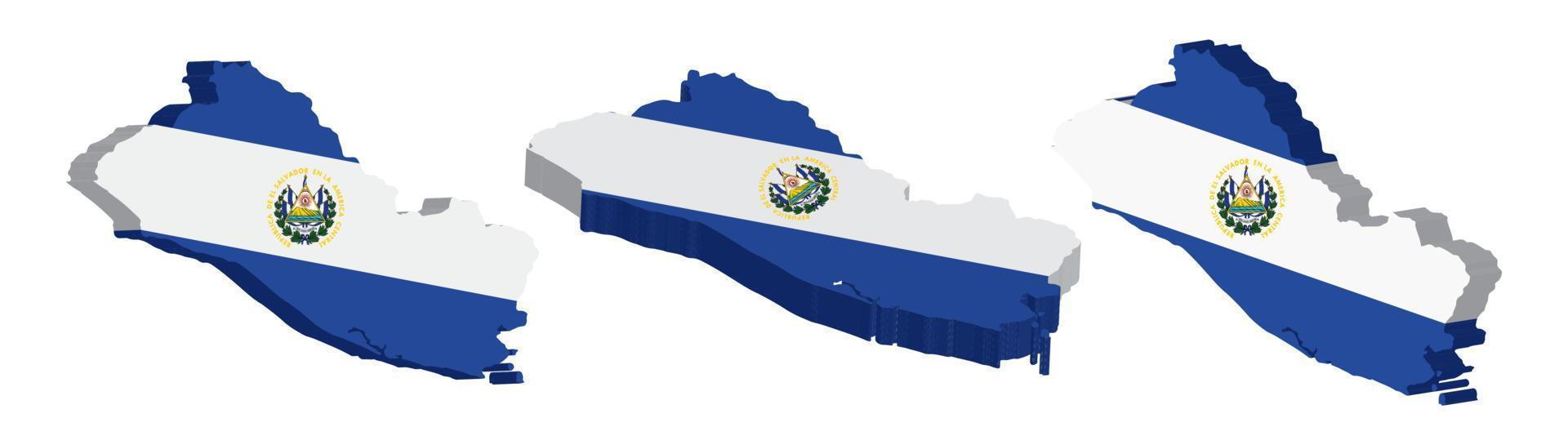 realista 3d mapa de el el Salvador vector diseño modelo